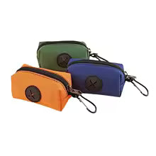 Canvas Dog Poop Bag Holder – Outdoor Pet Waste Bag Dispenser with Carabiner Clip