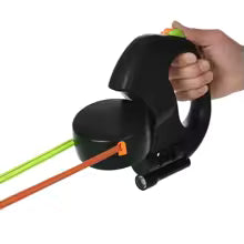 3M Retractable Double Dog Leash with Lights – Black