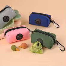 Canvas Dog Poop Bag Holder – Outdoor Pet Waste Bag Dispenser with Carabiner Clip